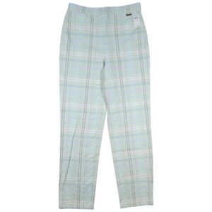 St John Sport Pants Women 6 Pastel Green Plaid Preppy Golf Country Club Trousers